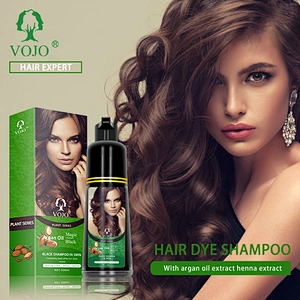 VOJO  argan oil magic black 5 minutes fast black hair color shampoo hair dye 100% cover natural herbal serum shampoo