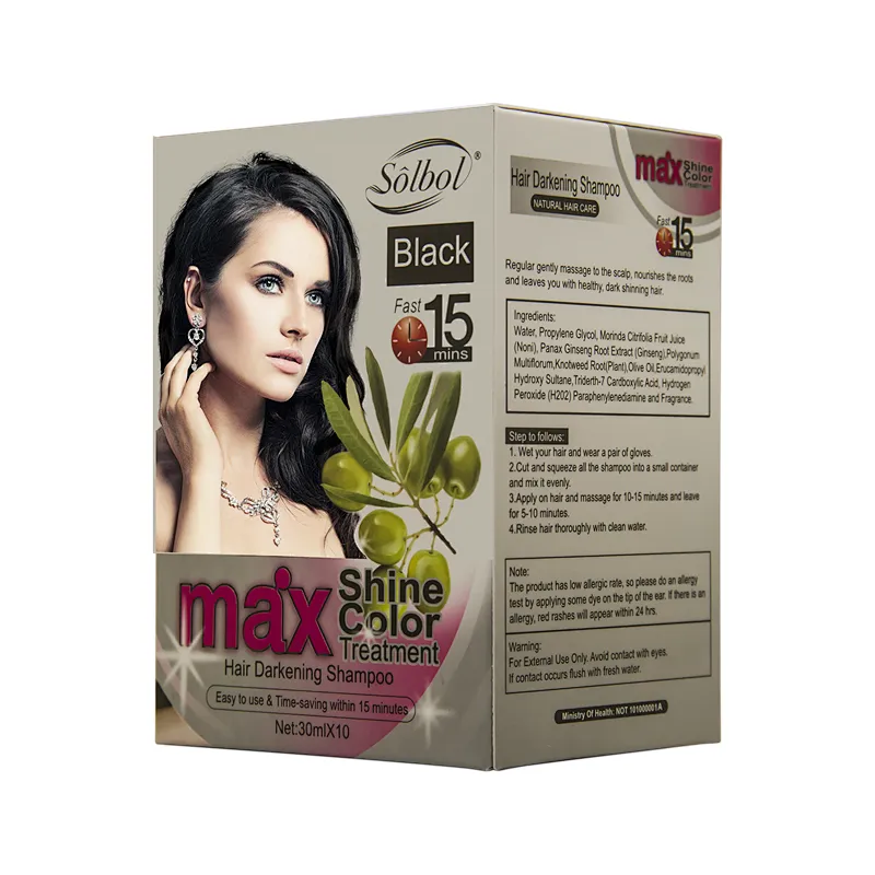 the high technology  and fast of the hair dye shampoo only  use 15mins can get the natural black hair color