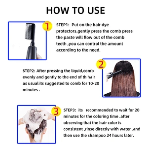 vojo Black Magic Comb One Step Hair Dye Color Comb with Foams 2 in 1 Hair Color shampoo black your hair in 5 minutes no ammonia