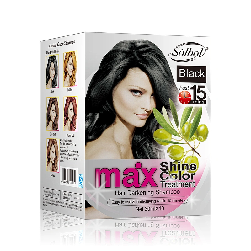 hair coloring shampoo with easy process and beautiful shining color for women and men