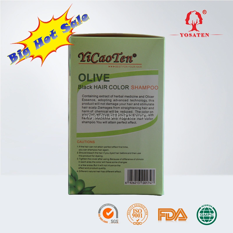 world Best hot sale fast Washing Black Hair dye Shampoo in China