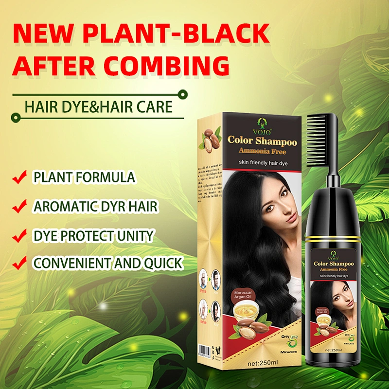 vojo Black Magic Comb One Step Hair Dye Color Comb with Foams 2 in 1 Hair Color shampoo black your hair in 5 minutes no ammonia