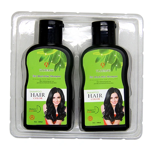 Guangzhou Yosaten Wholesale 100ml*100ml Fast Black Hair Color Shampoo Beauty Normal Shampoo 100% High Natural for Men and Women