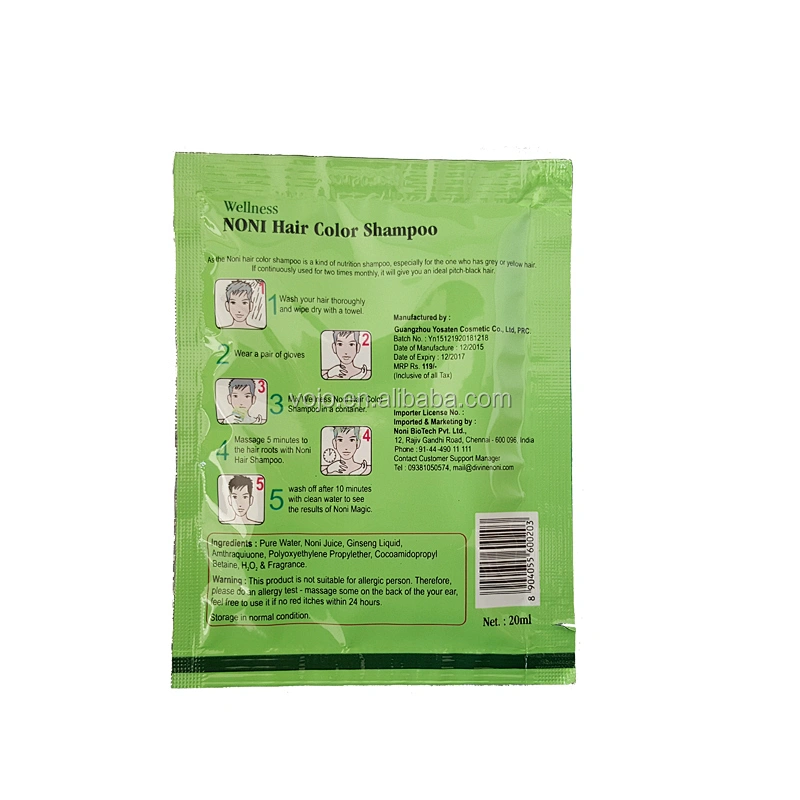 Noni black hair magic shampoo hot sale taobao YOSATEN magic black hair shampoo OEM ODM hair color beauty