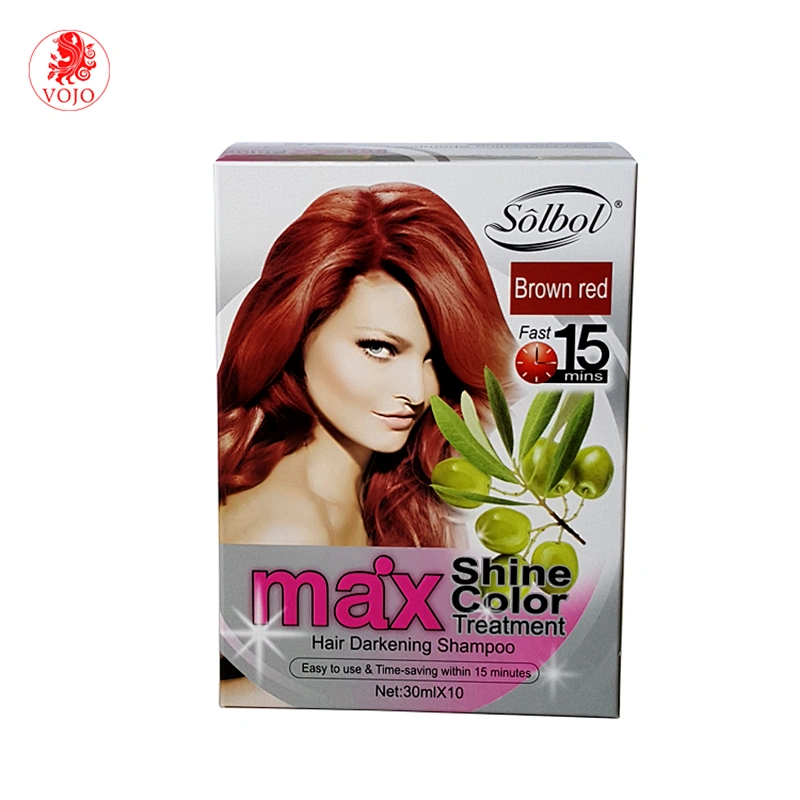 Natural herbal vojo fast color in black hair shampoo for white,yellow,brown hair,etc to black turn grey hair to black