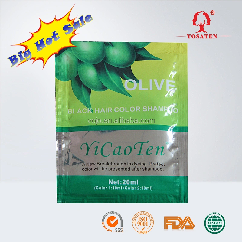 world Best hot sale fast Washing Black Hair dye Shampoo in China