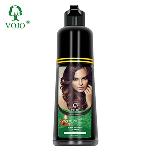 VOJO  argan oil magic black 5 minutes fast black hair color shampoo hair dye 100% cover natural herbal serum shampoo