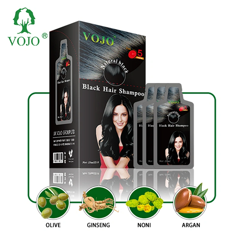 VOJO new product chinese noni hair coloring shampoo  hair dye shampoo for hair black deep black