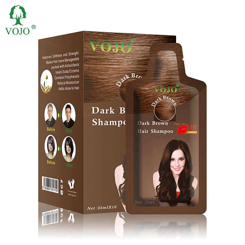 China new  color dye shampoo permanent hair dye fast in 5 minutes brown color shampoo