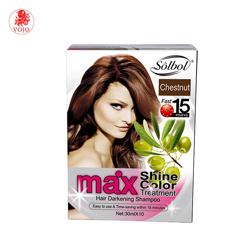 Natural herbal vojo fast color in black hair shampoo for white,yellow,brown hair,etc to black turn grey hair to black