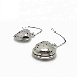 Lovely stainless steel mini heart shape tea infuser with chain