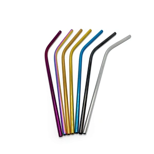 Colorful reusable stainless steel 6*265mm drinking straw