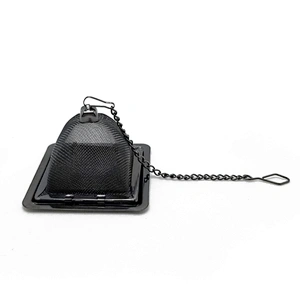 Novelty stainless steel mesh pyramid shape tea infuser with black coating