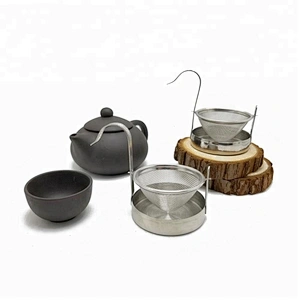 Novelty stainless steel mesh tea infuser with drip tray