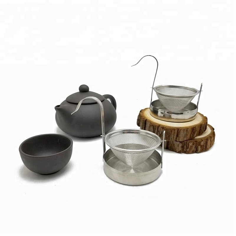 Novelty stainless steel mesh tea infuser with drip tray
