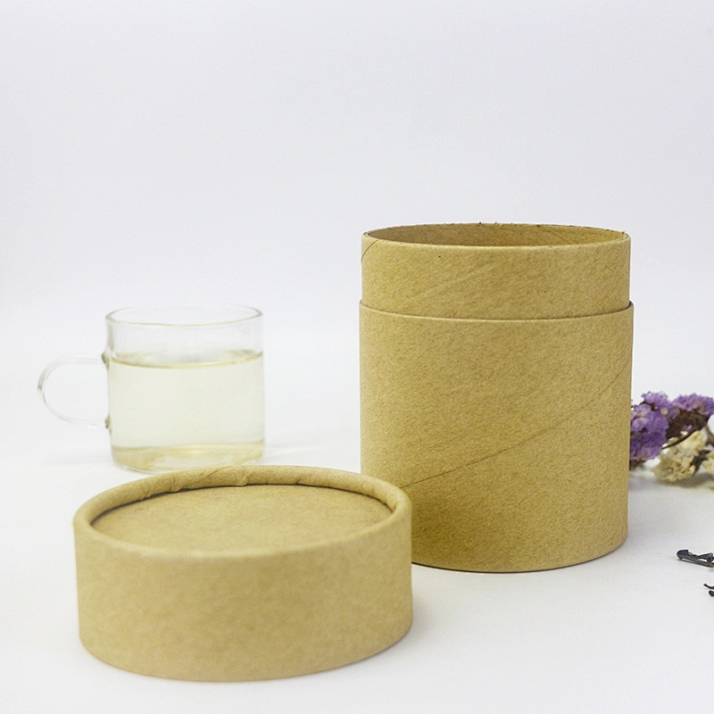 Kraft Paper box tube tea container gift Paper Tea Box