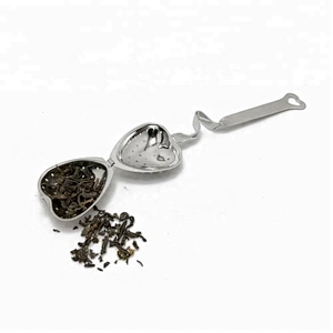 Food grade stainless steel heart shape tea infuser tea strainer with handle