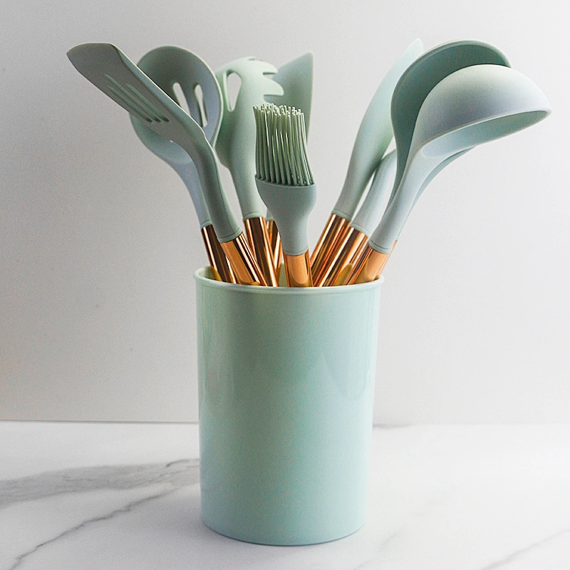 Rose gold metal 11 Pieces Slicone Kitchen  Utensils cooking Utensils kitchen Accessories