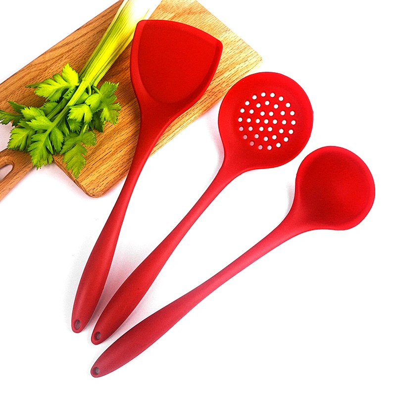 Wholesale 3 Pieces Red Slicone Kitchen Cooking Utensils Kitchen Utensils Accessories