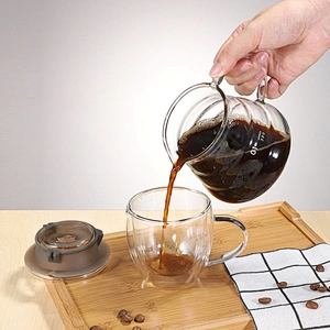High Borosilicate glass cloud shape Coffee Pot pour for family use