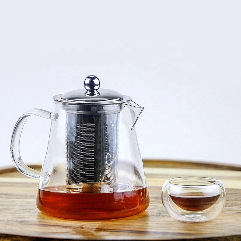 Wholesale high borosilicate heat resistant glass teapot with infuser