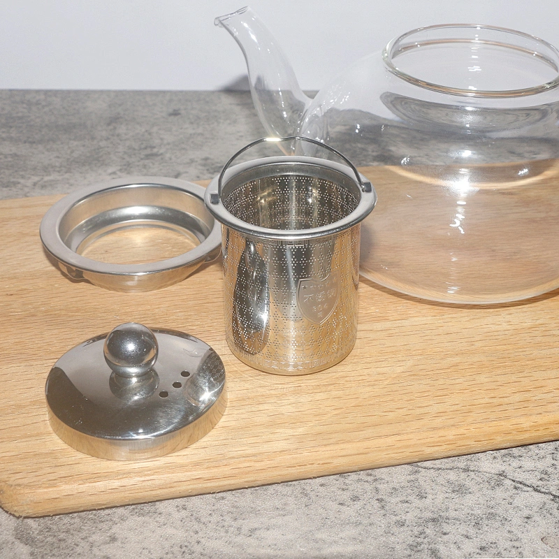 high borosilicate teapot heat resistant glass tea pot with with Removable Infuser Tea Maker Transparent