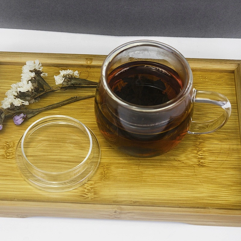 400 ML high borosilicate heat resistant glass tea cup mug with glass infuser and lid