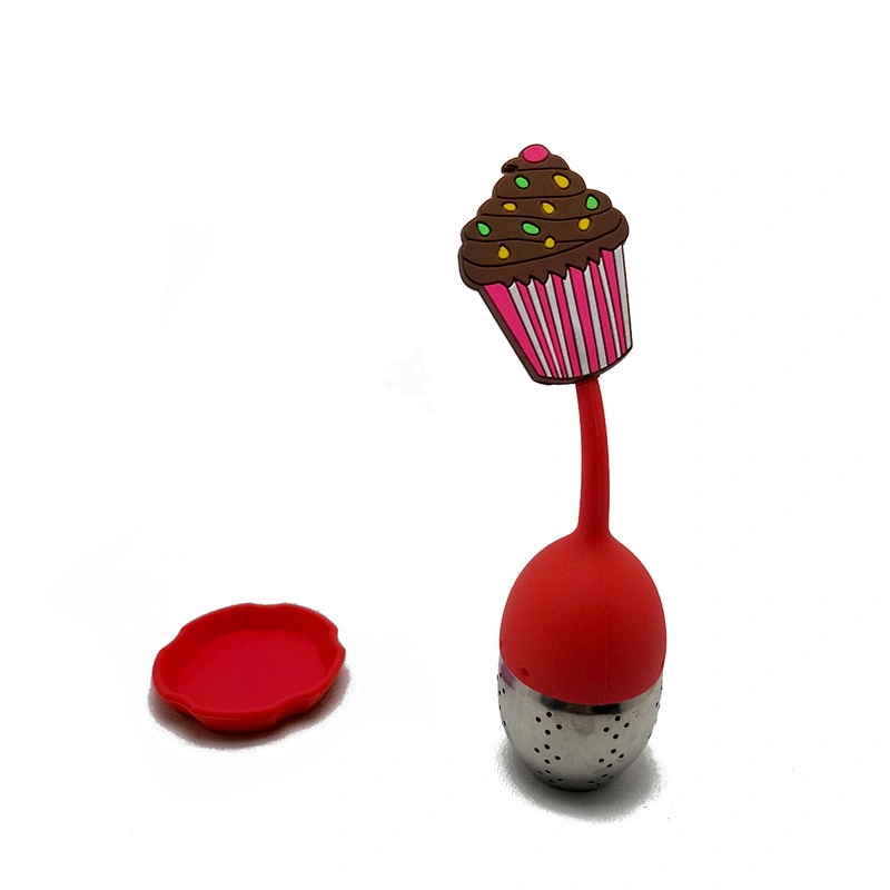 Silicone stainless steel ice cream shape tea infuser strainer