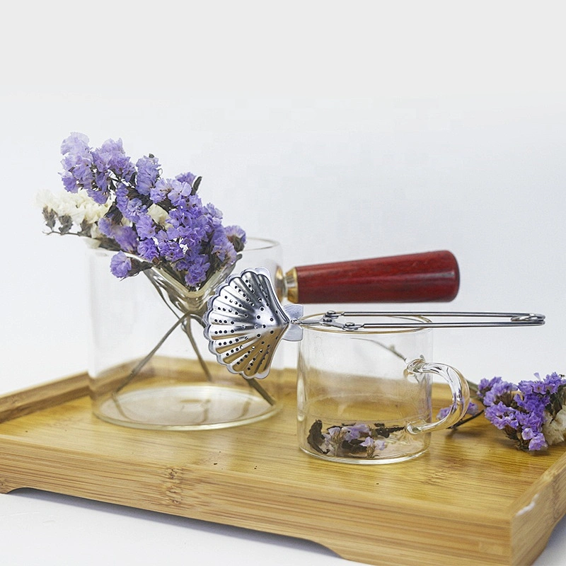 High quality stainless steel shell shape tea infuser with handle