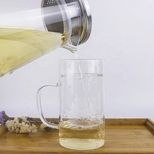 300ML high borosilicate heat resistant glass tea cup mug with glass filter