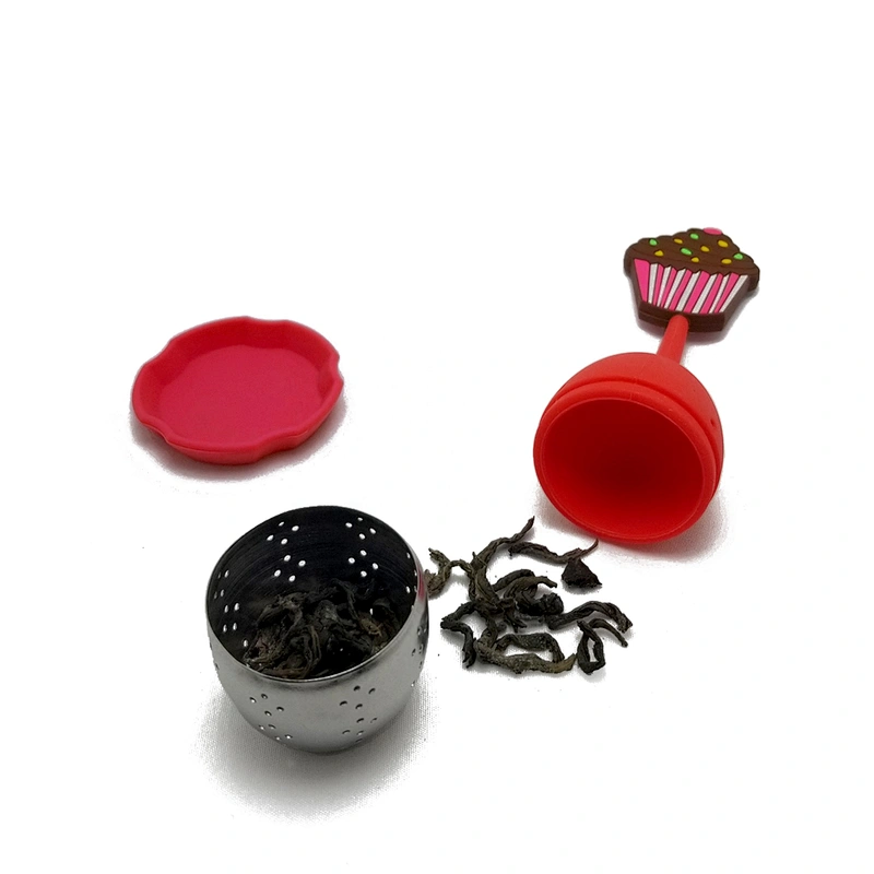 Silicone stainless steel ice cream shape tea infuser strainer
