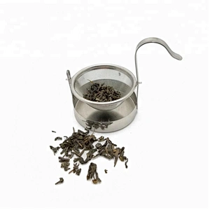 Novelty stainless steel mesh tea infuser with drip tray
