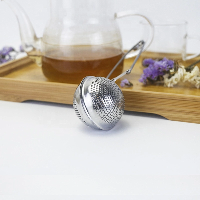 High quality stainless steel ball shape tea infuser with clamp handle