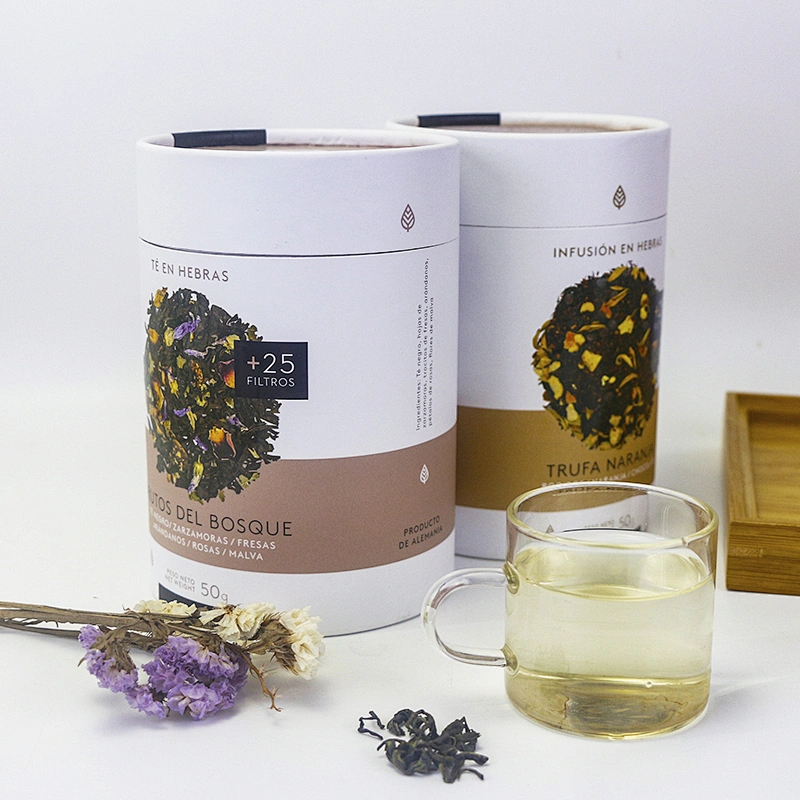 Round Gift Packaging Cardboard box tube tea container gift Paper Tea Box