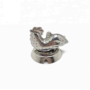 Hot selling stainless steel rooster shape tea infuser with chain