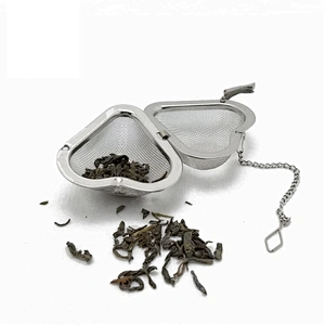 Novelty stainless steel mesh heart shape tea infuser with chain
