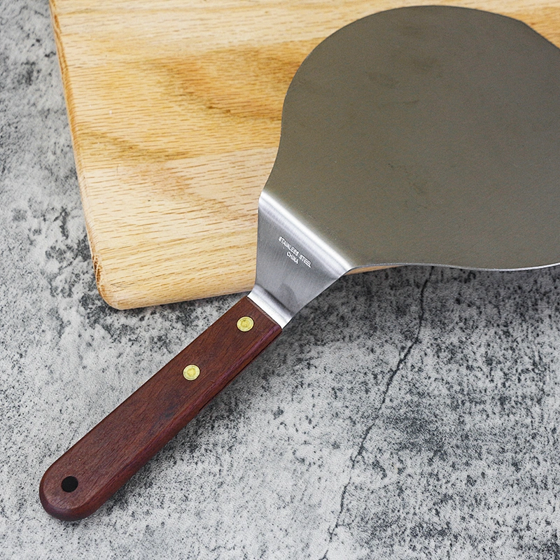 Pizza Shovel stainless steel with wood handle cutter
