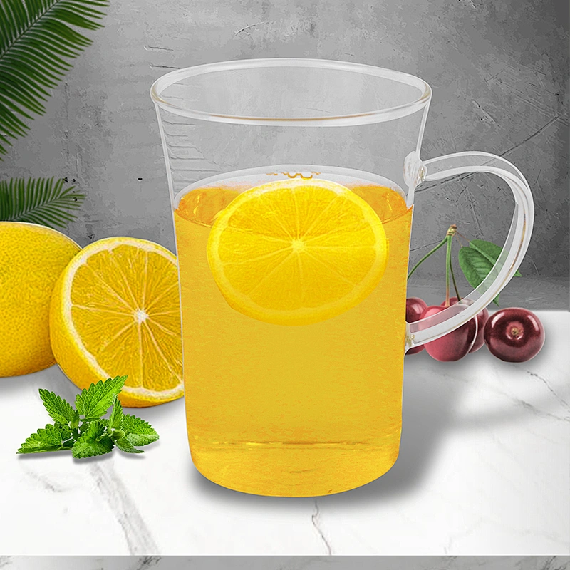 300ML high borosilicate heat resistant glass tea cup mug with handle