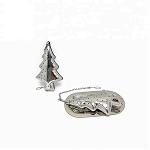 High quality stainless steel christmas tree shape tea infuser with chain