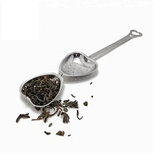 High quality stainless steel tea strainer heart shape tea infuser with handle