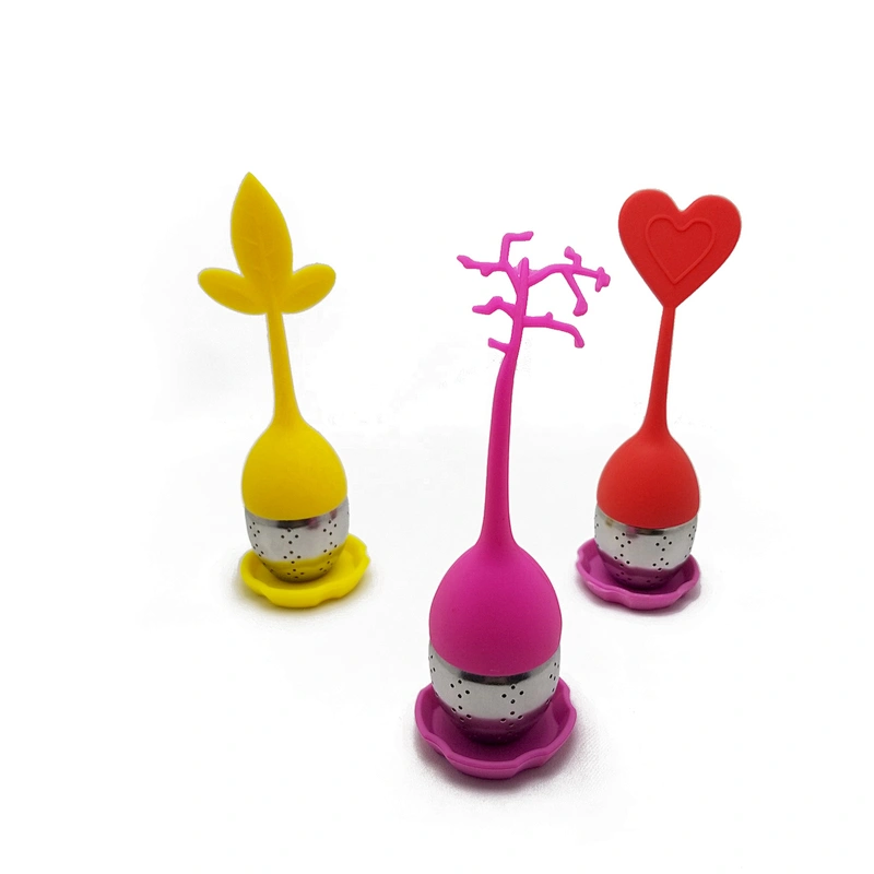 Lovely tree branch stainless steel silicone tea infuser strainer