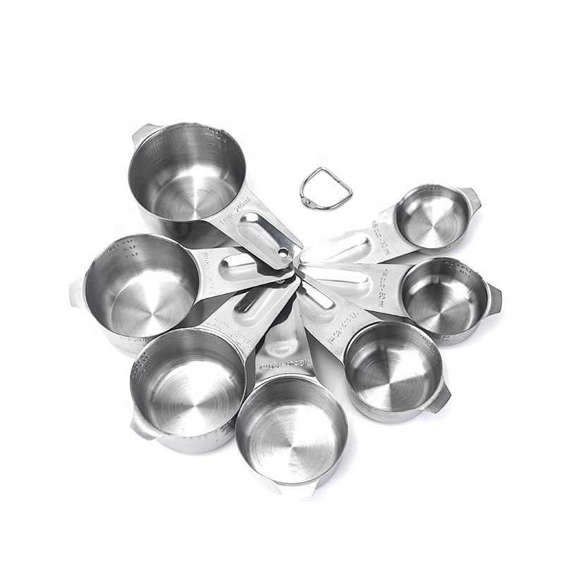 7 pcs stainless steel measuring spoons and cups kitchen metal measuring scoop supplier