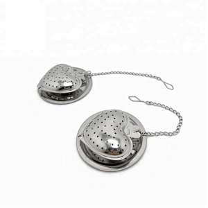 High quality stainless steel heart shape tea infuser with chain