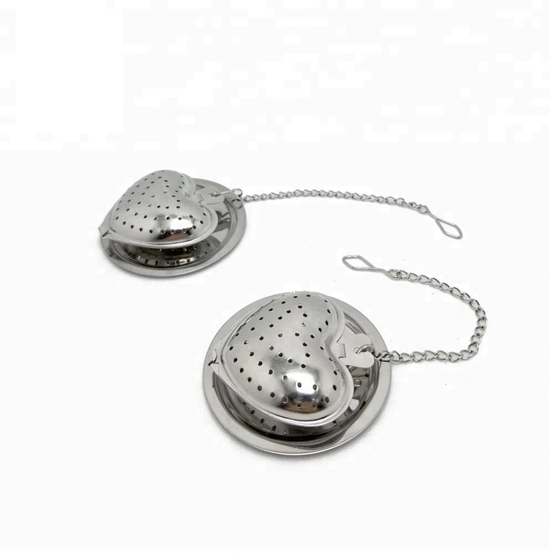 High quality stainless steel heart shape tea infuser with chain
