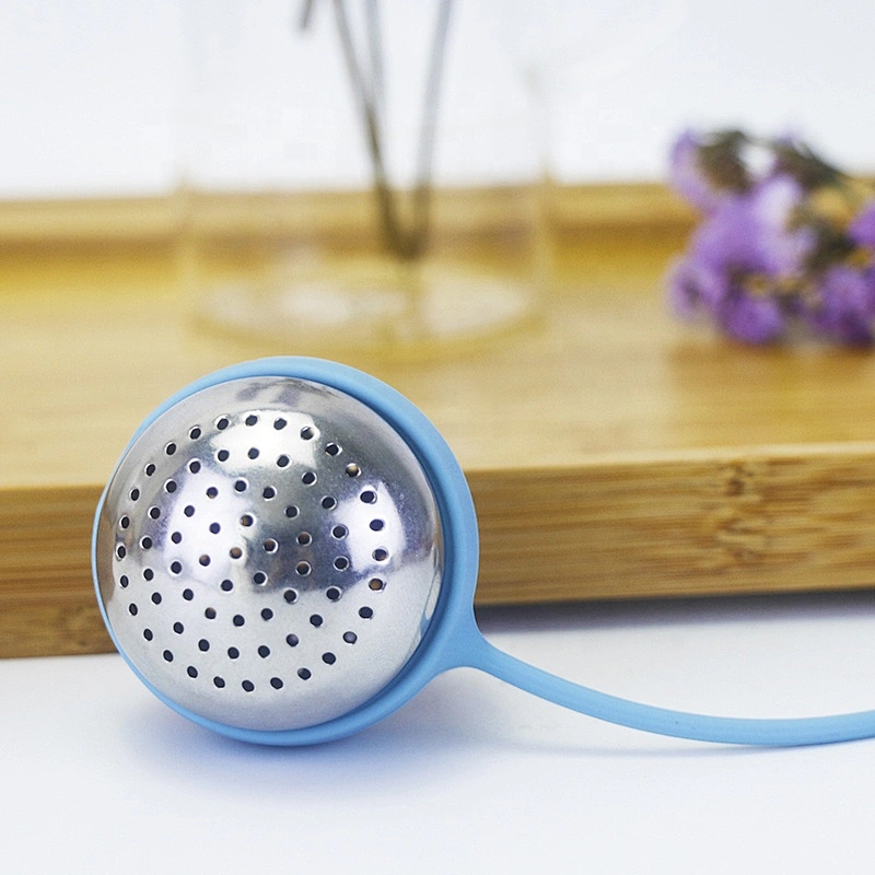 Food grade loose leaf tea ball stainless steel silicone filter tea infuser