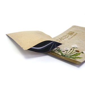 Customizing standing biodegradable tea bag kraft paper bag