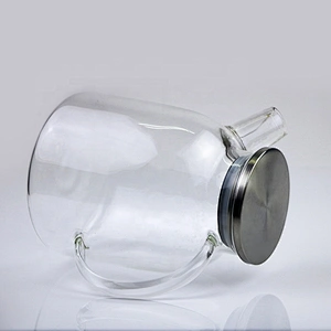 1000ML high quality high borosilicate tea pot heat resistant transparent coffee water glass jar with lid