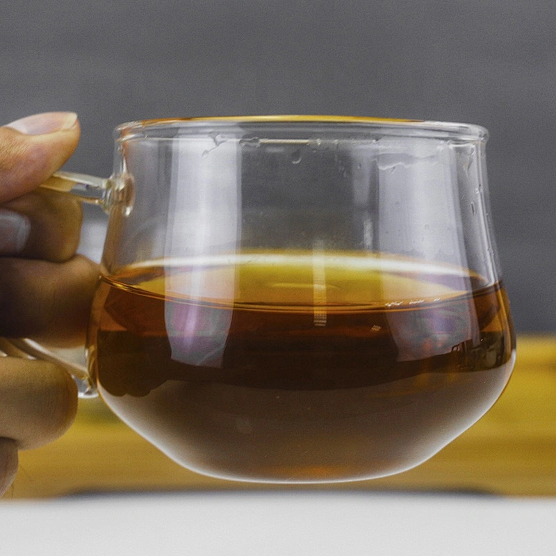 300 ML  high borosilicate heat resistant glass tea cup mug with glass infuser and lid