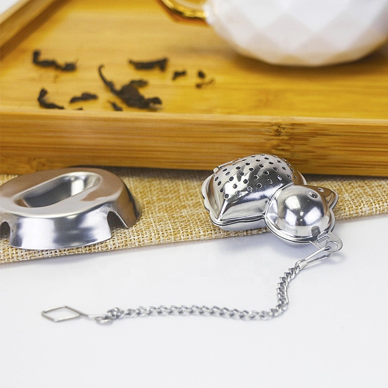Hot selling stainless steel duck shape tea infuser tea strainer with chain