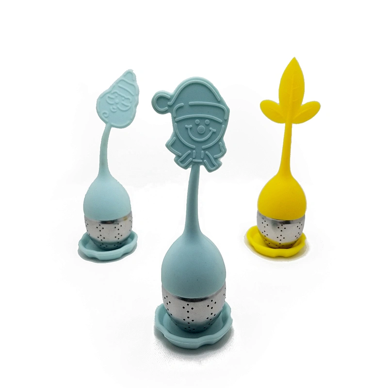 Food grade Christmas Santa Claus Stainless Steel Silicone Tea Infuser